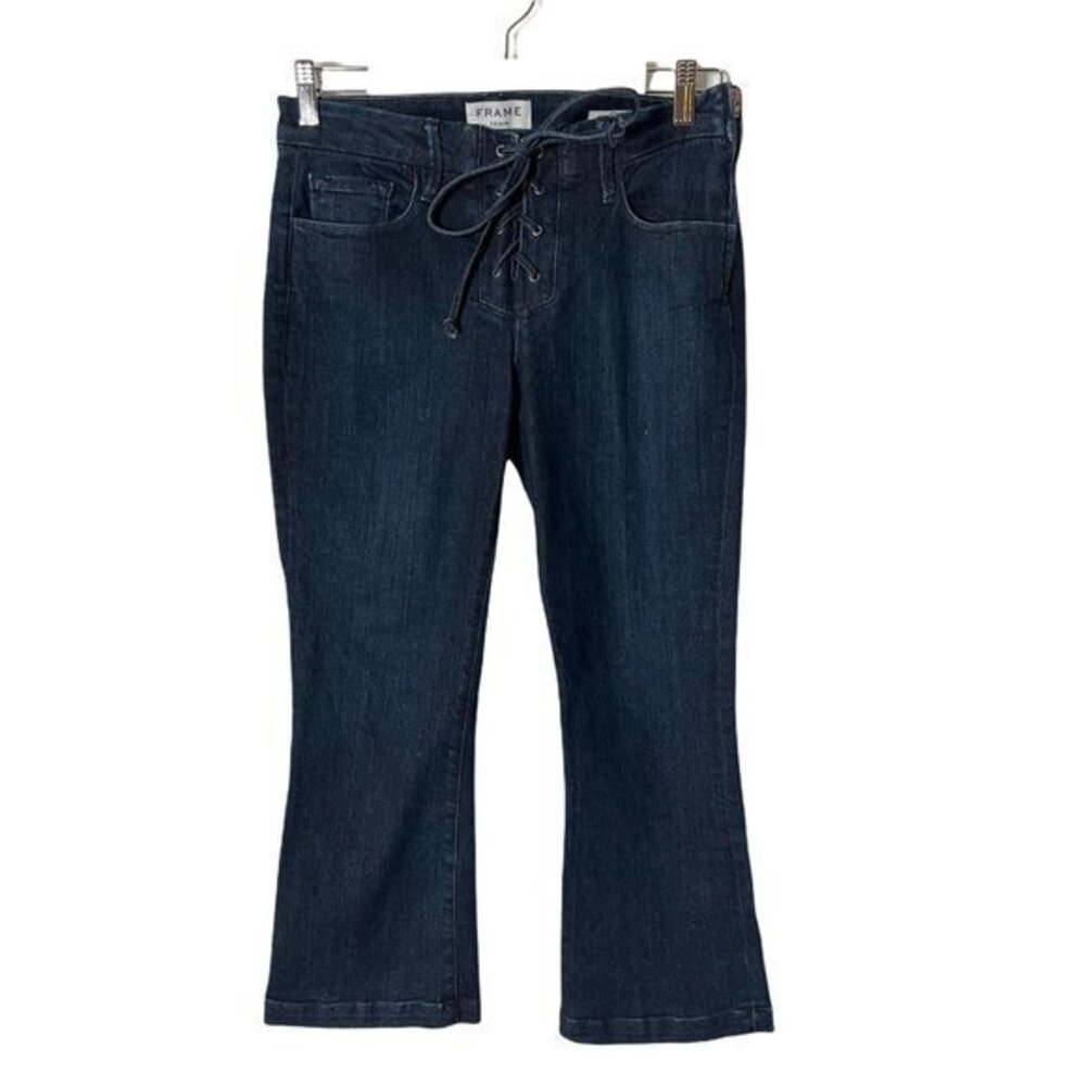 Frame Denim Le Crop Mini Boot Dark Blue Jeans Made in the USA Size 27